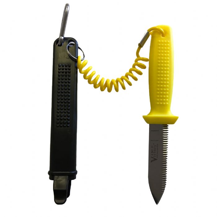 11cm Victory kniv med sort slire - spiss